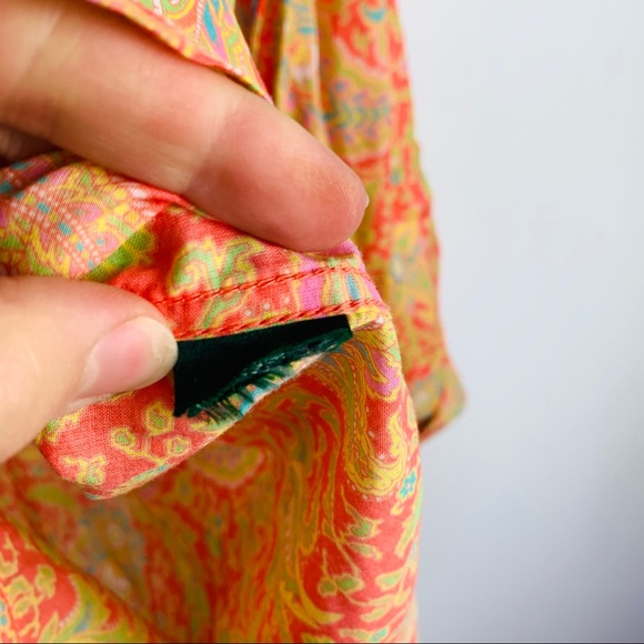 🌵5/$30 Lauren Ralph cotton paisley button down m - Picture 6 of 7